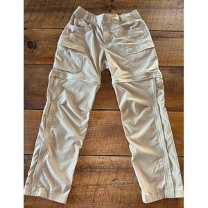 REI CO-OP Womens Khaki Convertible Hiking Outdoor Pants Nylon Pockets 2 Petite